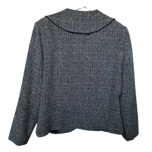 Joseph Ribkoff Grey Black Ruffle Blazer Women Size 14 - Picture 2 of 9